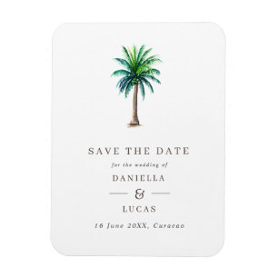 Palm Tree Hochzeit in Urlaubsort Save the Date Magnet