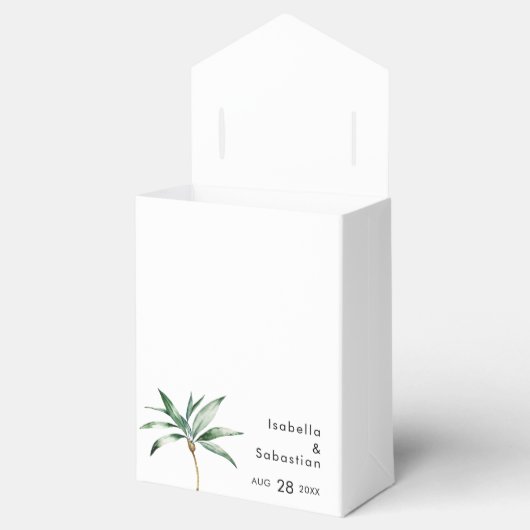 Palm Tree Hochzeit in Urlaubsort Vielen Dank Geschenkschachtel (Geöffnet)