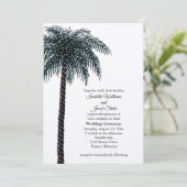 Palm Tree Hochzeitsladen auf Kraft Einladung (Stehend Vorderseite)