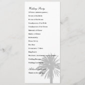 Palm Tree Hochzeitsprogramm Vorlage (Rückseite)