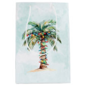 Palm Tree Holiday Beach Weihnachten Mittlere Geschenktüte (Vorderseite)