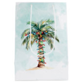 Palm Tree Holiday Beach Weihnachten Mittlere Geschenktüte (Rückseite)