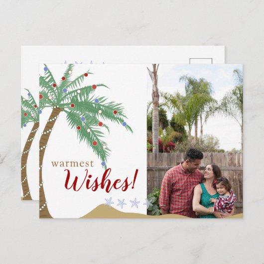 Palm Tree Holiday Foto Postkarte (Vorne/Hinten)