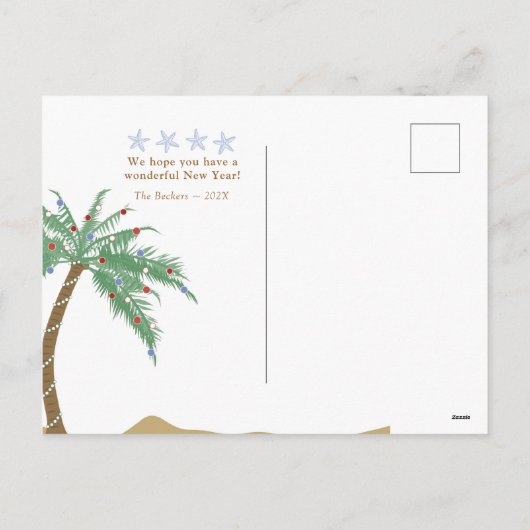 Palm Tree Holiday Foto Postkarte (Rückseite)