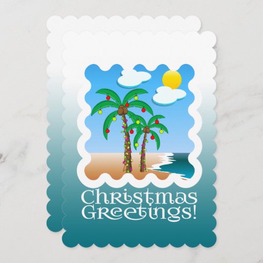 Palm Tree Holiday Lights Beach Weihnachten (Vorne/Hinten)
