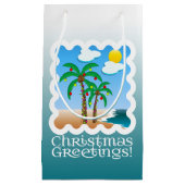 Palm Tree Holiday Lights Beach Weihnachten Kleine Geschenktüte (Vorderseite)