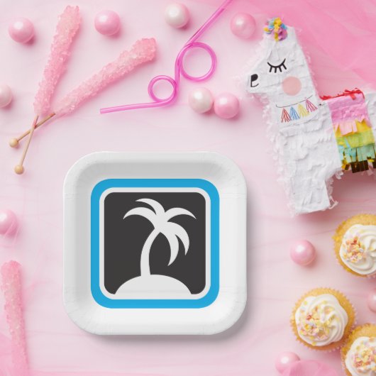 Palm Tree Icon Pappteller (Party)