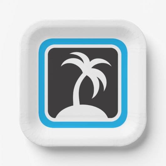 Palm Tree Icon Pappteller (Vorderseite)