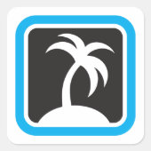 Palm Tree Icon Quadratischer Aufkleber (Vorderseite)