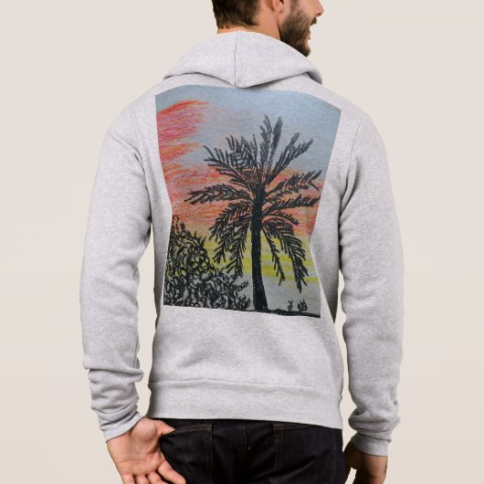 Palm Tree 🌴 In Sunrise 🌅 Hoodie (Rückseite)