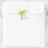 Palm Tree Island Beach Tropical Modern Vielen Dank Runder Aufkleber (Tasche)