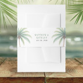 Palm Tree Island Destination Green Wedding Einladungsbanderole