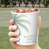 Palm Tree Island Destination Green Wedding Pappbecher