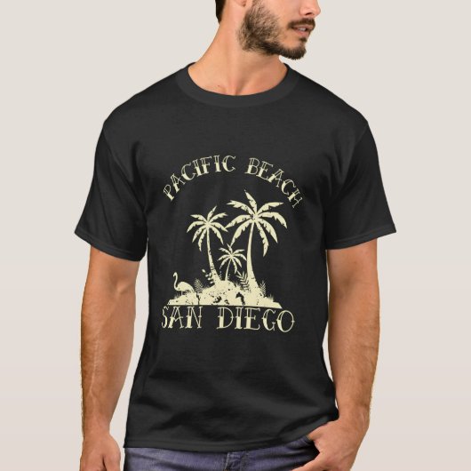 Palm Tree Island Pacific Beach San Diego T-Shirt (Vorderseite)