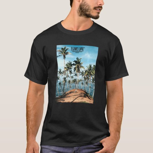 Palm Tree Island Tropical Summer Foto Artwork I L T-Shirt (Vorderseite)