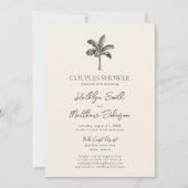 Palm Tree Ivory Minimalistische Paare Dusche Einladung (Vorderseite)