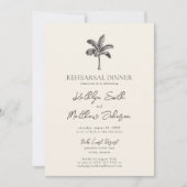 Palm Tree Ivory Minimalistische Probe Abendessen Einladung (Vorderseite)