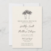 Palm Tree Ivory Minimalistische Probe Brunch Einladung (Vorderseite)