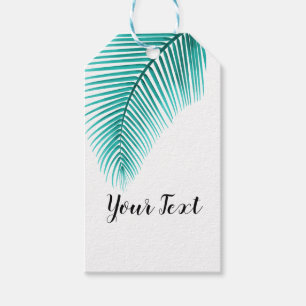 Palm Tree Leaf Gift Tag, tropisch türkis Geschenkanhänger