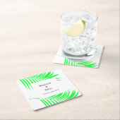Palm Tree Leaf Green Blätter Elegante Hochzeit Rechteckiger Pappuntersetzer (Vor Ort)