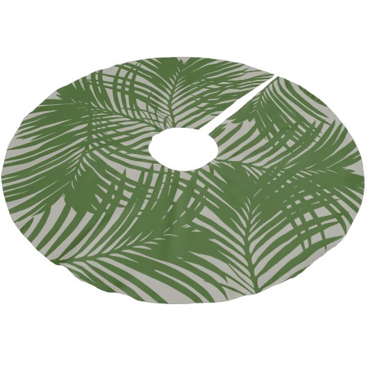 Palm Tree Leaf Muster Tropical Beach Polyester Weihnachtsbaumdecke (Schrägansicht)