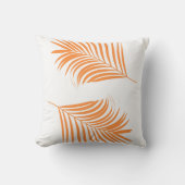 Palm Tree Leaf Orange Blue Tropical Coaststrand Kissen (Vorderseite)