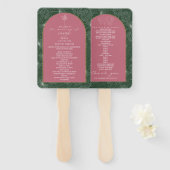 Palm Tree Leaf Pink & Green Wedding Programm Fächer (Vorne und Hinten)