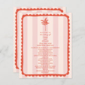 Palm Tree Leaf Pink Stripe Wedding (Vorne/Hinten)