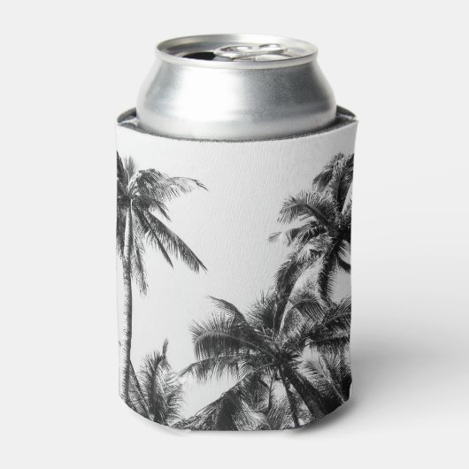 Palm Tree Leaf Schwarz-weiß Dosenkühler (Kanne Vorderseite)