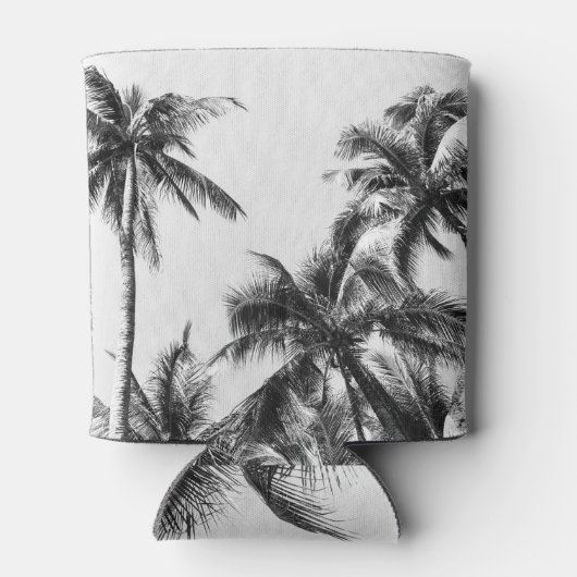 Palm Tree Leaf Schwarz-weiß Dosenkühler (Rückseite)