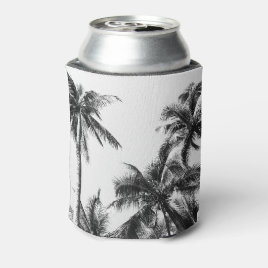 Palm Tree Leaf Schwarz-weiß Dosenkühler (Kanne Rückseite)