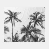 Palm Tree Leaf Schwarz-weiß Fleecedecke (Vorderseite (Horizontal))