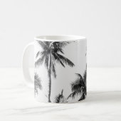 Palm Tree Leaf Schwarz-weiß Kaffeetasse (Vorderseite Links)