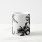 Palm Tree Leaf Schwarz-weiß Kaffeetasse (Mittel)