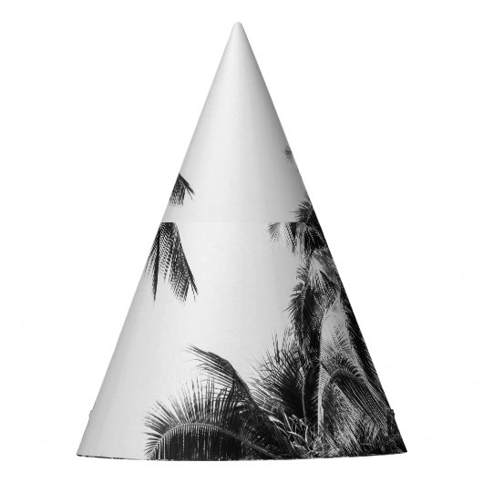 Palm Tree Leaf Schwarz-weiß Partyhütchen (Vorderseite)