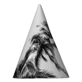 Palm Tree Leaf Schwarz-weiß Partyhütchen (Rechts)