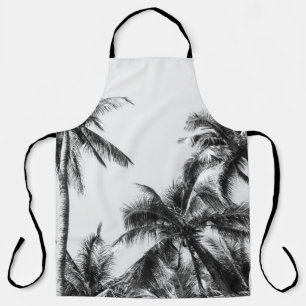 Palm Tree Leaf Schwarz-weiß Schürze