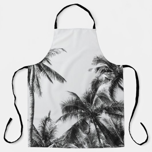 Palm Tree Leaf Schwarz-weiß Schürze (Vorderseite)