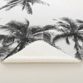 Palm Tree Leaf Schwarz-weiß Sherpadecke (3/4)
