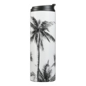 Palm Tree Leaf Schwarz-weiß Thermosbecher (Nach links gedreht)