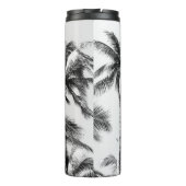 Palm Tree Leaf Schwarz-weiß Thermosbecher (Rückseite)