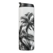 Palm Tree Leaf Schwarz-weiß Thermosbecher (Nach rechts gedreht)