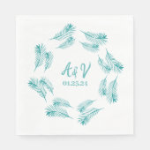 Palm Tree Leaf Tropical Wedding Serviette (Vorderseite)