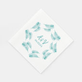 Palm Tree Leaf Tropical Wedding Serviette (Ecke)