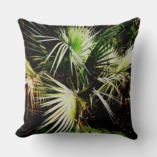 Palm Tree leaves pattern chic tropical Kissen (Vorderseite)