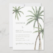 Palm Tree Light Sage Green Brautparty Einladung (Vorderseite)