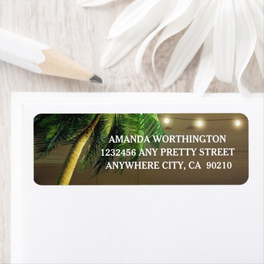 Palm Tree Lights Beach Hochzeitsplatten (Insitu)