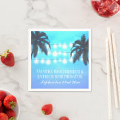 Palm Tree Lights Watercolor Sky Wedding Napkins Serviette (Beispiel)