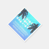 Palm Tree Lights Watercolor Sky Wedding Napkins Serviette (Ecke)