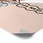 Palm Tree Line Handgezeichnete Kunstformen Poster (Ecke)